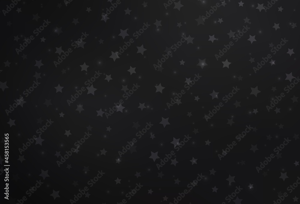 Dark Gray vector texture with colored snowflakes, stars.