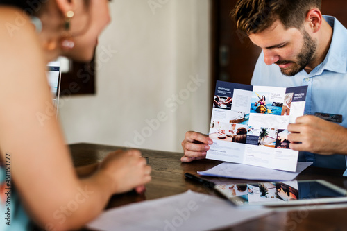 Guest booking a tour at a hotel