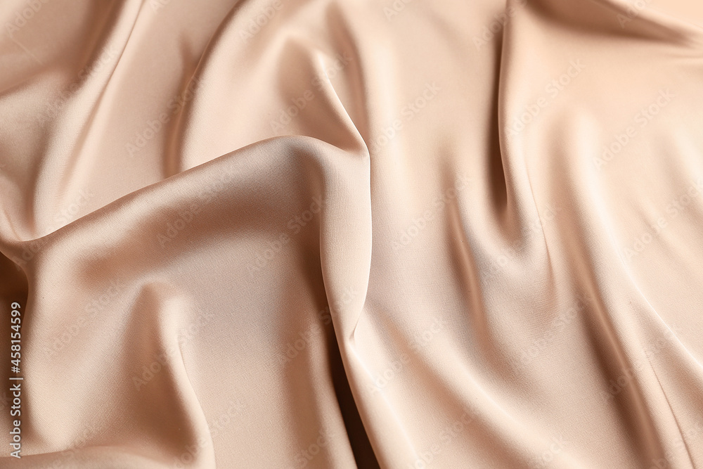Fototapeta premium Texture of color fabric with folds as background, closeup