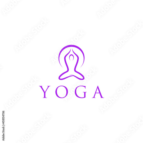 Yoga logo design vector graphic