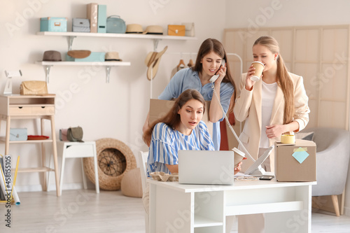 Female business owner and s...