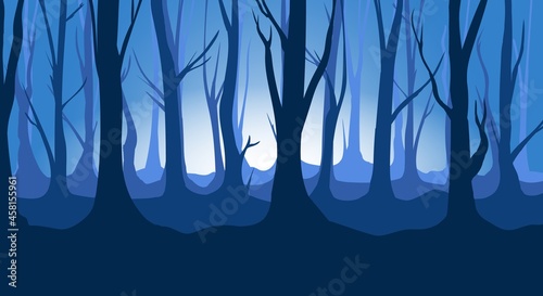 Twilight forest backdrop