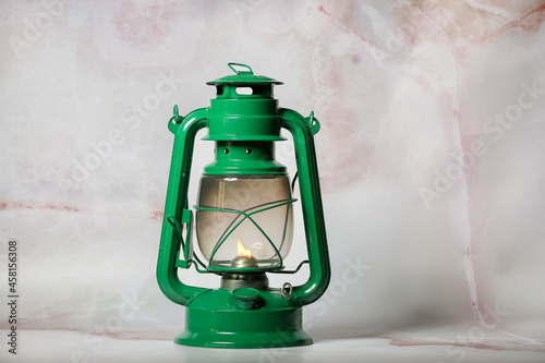 Stylish retro lamp on light...