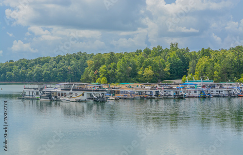 A marina on Laurel River Lake in Daniel Boone National Forest, Corbin, Kentucky photo