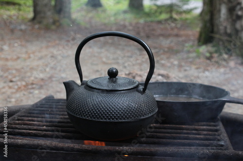 teapot on the campfire