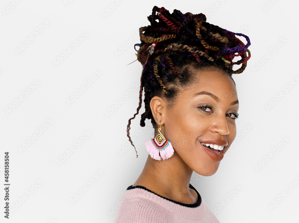 Naklejka premium African Descent Female Smile Happy