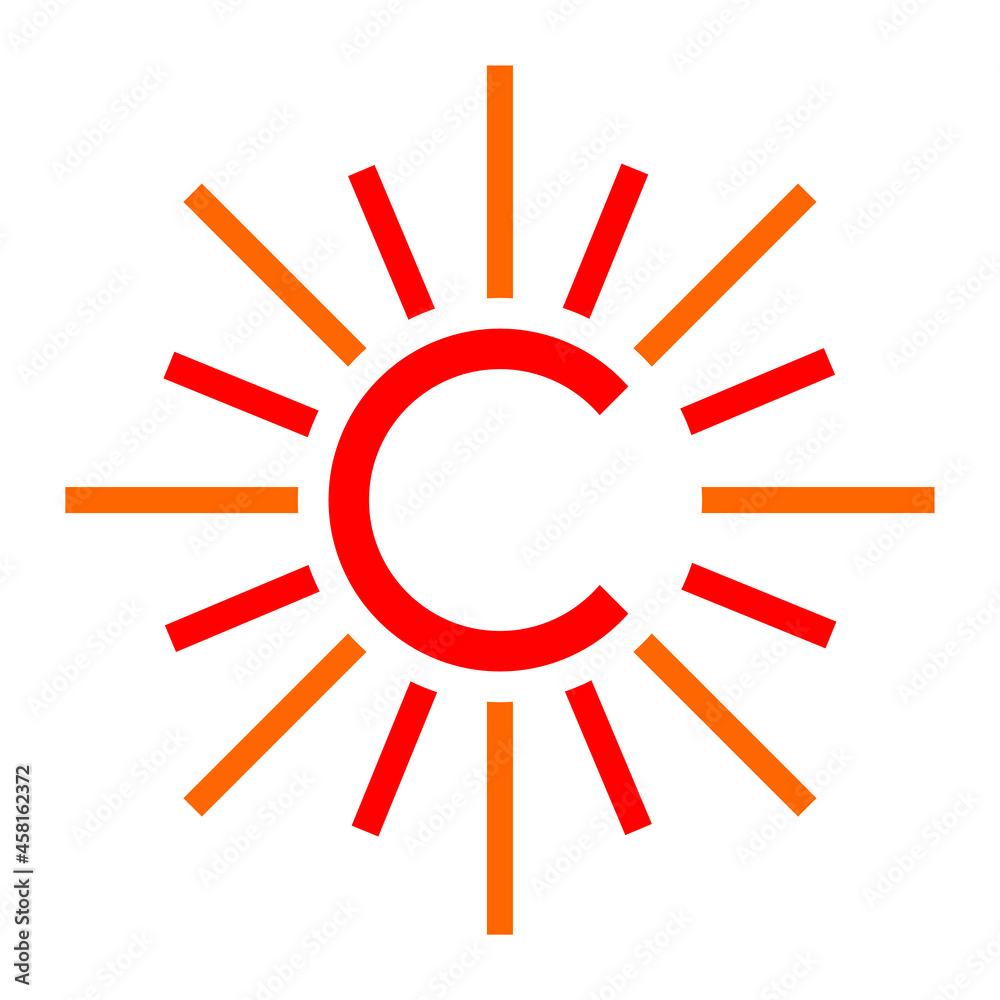 Sun and letter C concept. Very suitable various business purposes also for symbol, logo, company name, brand name, personal name, icon and etc.
