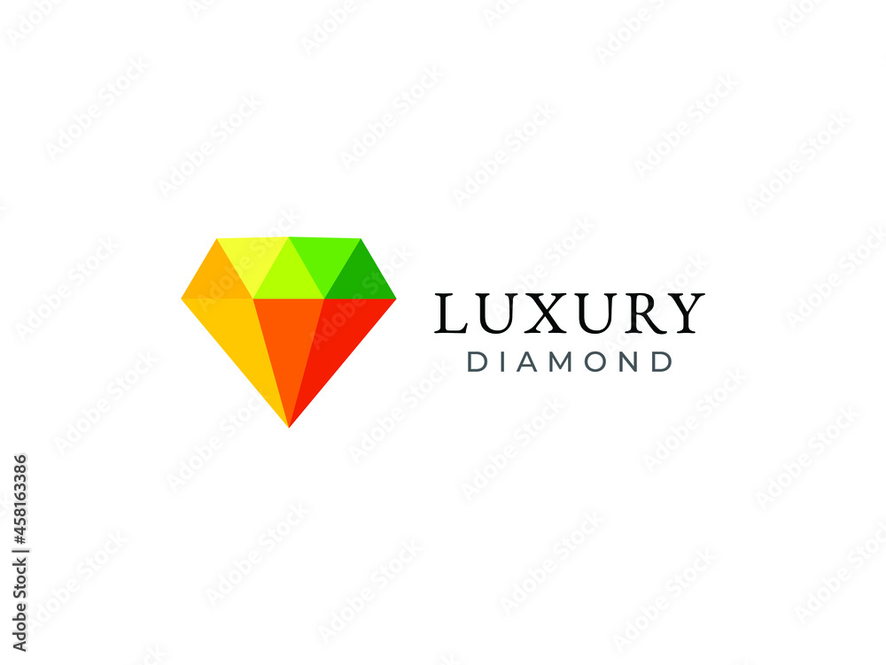 luxury diamond logo design concept