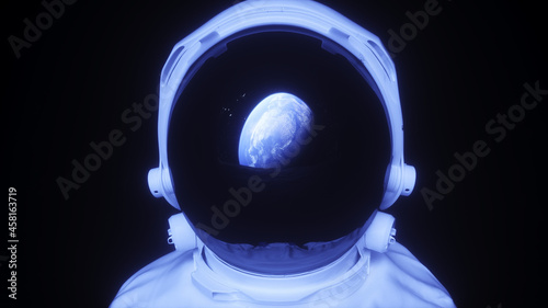 Wallpaper Mural Alone astronaut in space rock cave. Space view. 3d rendering. Torontodigital.ca