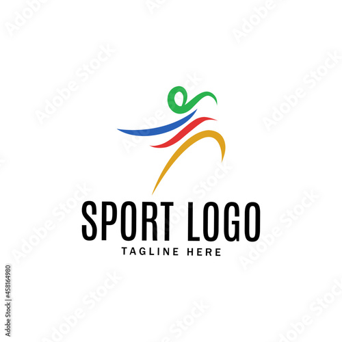 Sport people  icon, vector logo, sport symbol design, silhouette action sign, speed fitness, running, jumping logotype