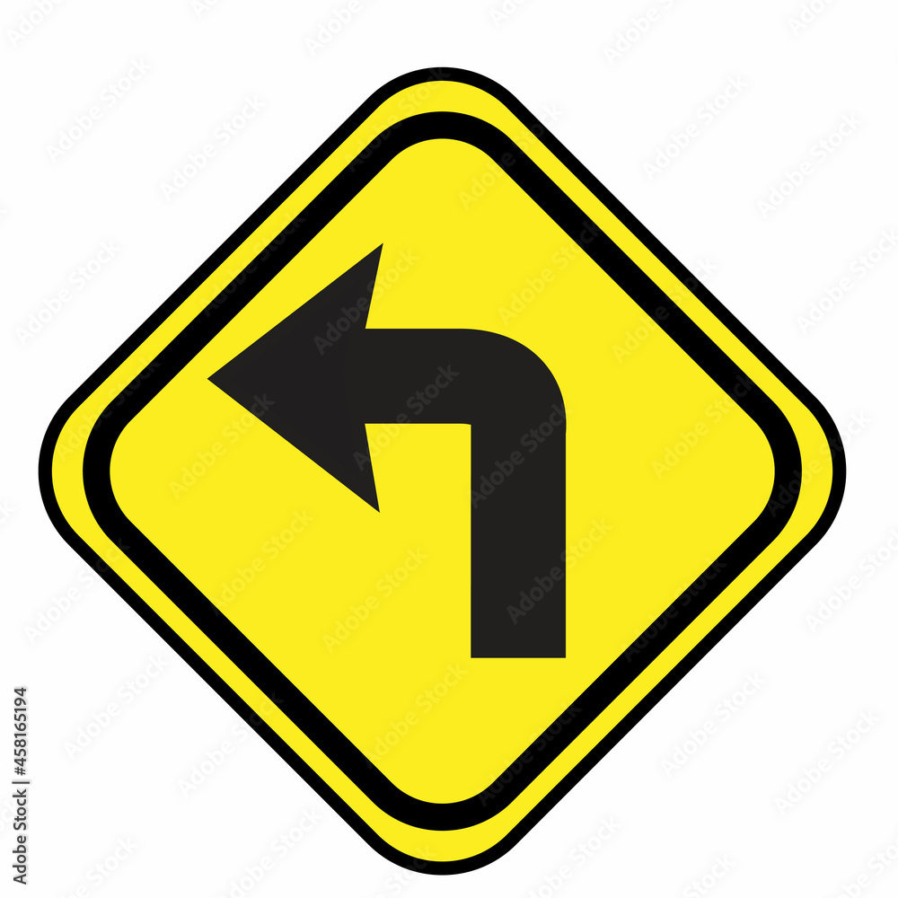 left turn sign symbol vector illustration left turn sign symbol vector illustration