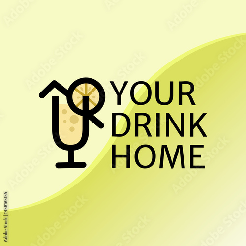 Fresh Caffe logo design, fresh drink with home, caffe logo template