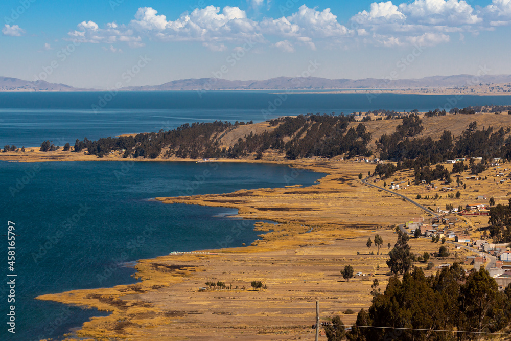 View of lake titicaca on the bus