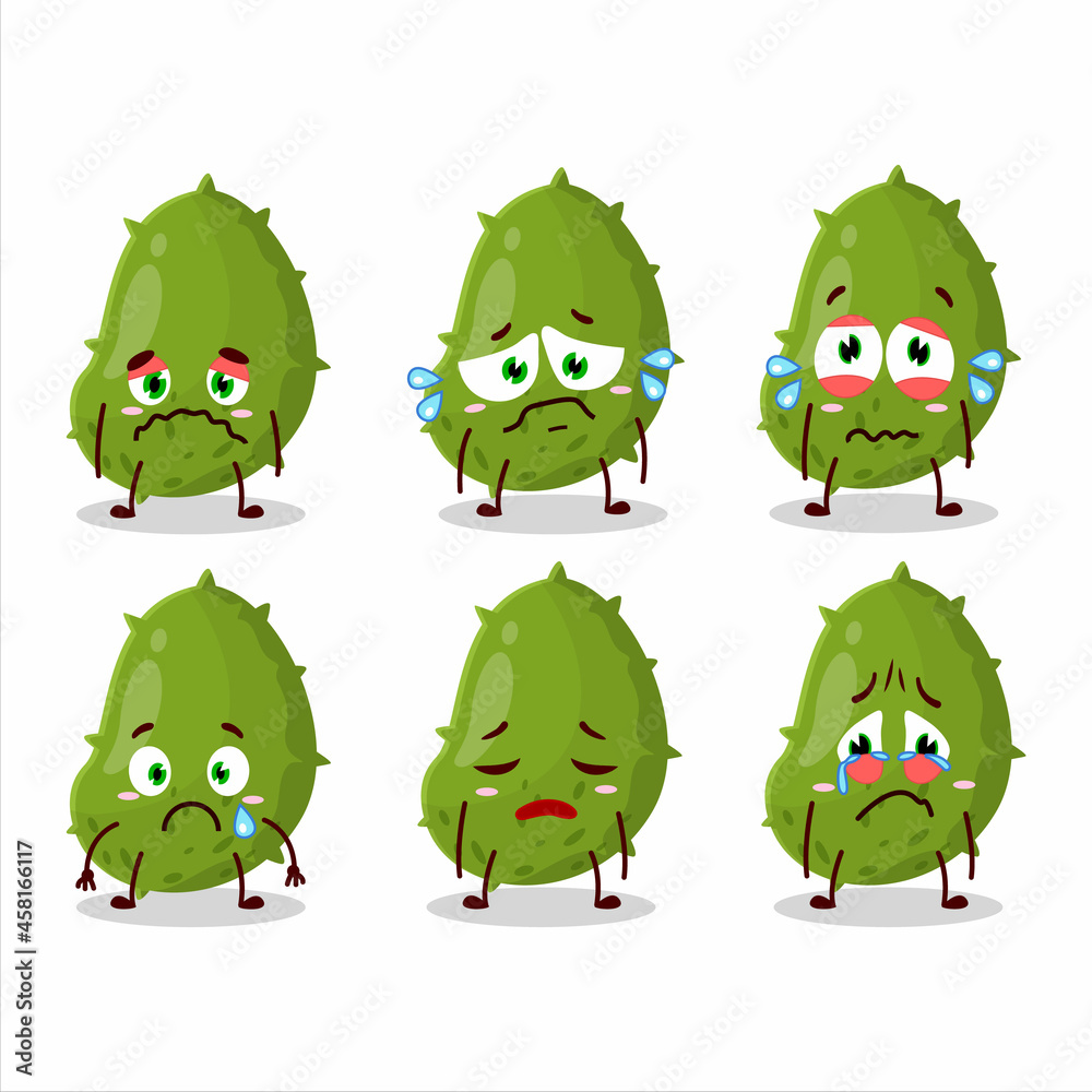 Obraz premium Virus desease cartoon character with sad expression
