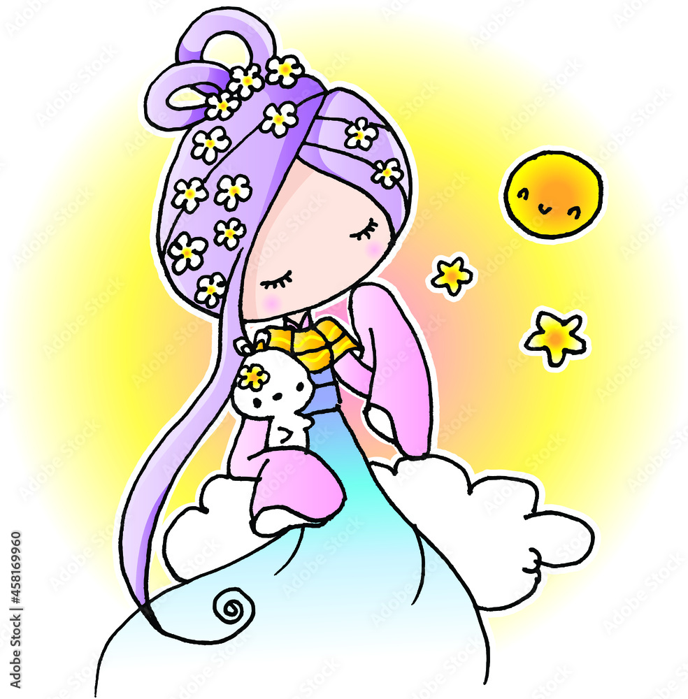 Obraz premium vector Ancient Chinese Lady Figure