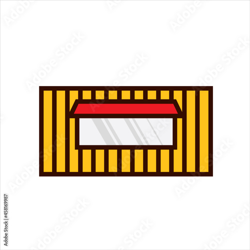 container food stall vector logo illustration