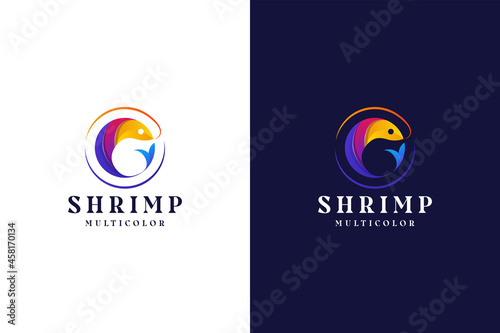 modern gradient shrimp logo colorful abstract