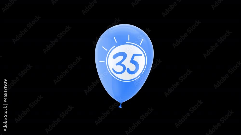 Balloons with Number 35. Happy Birthday. Alpha Channel with Prores 4444. Balloons with Number 35. Happy Birthday. Alpha Channel with Prores 4444.