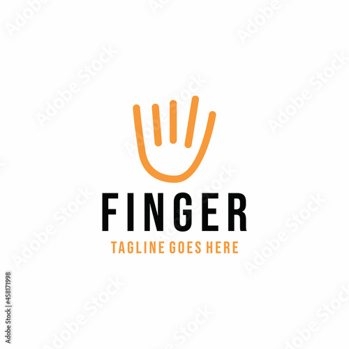 hand finger Logo vector design. digital symbol icon graphic. communication emblem for Company and business © artdjink