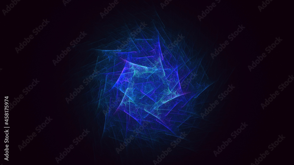 3D rendering abstract multicolor fractal light background