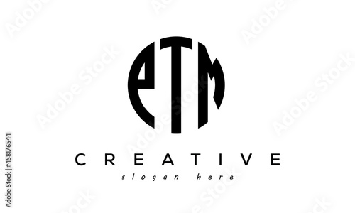 Letters PTM creative circle logo design vector photo