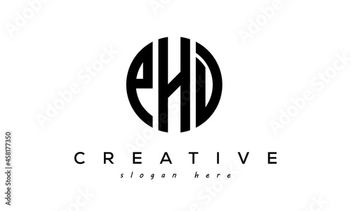 Letters PHD creative circle logo design vector