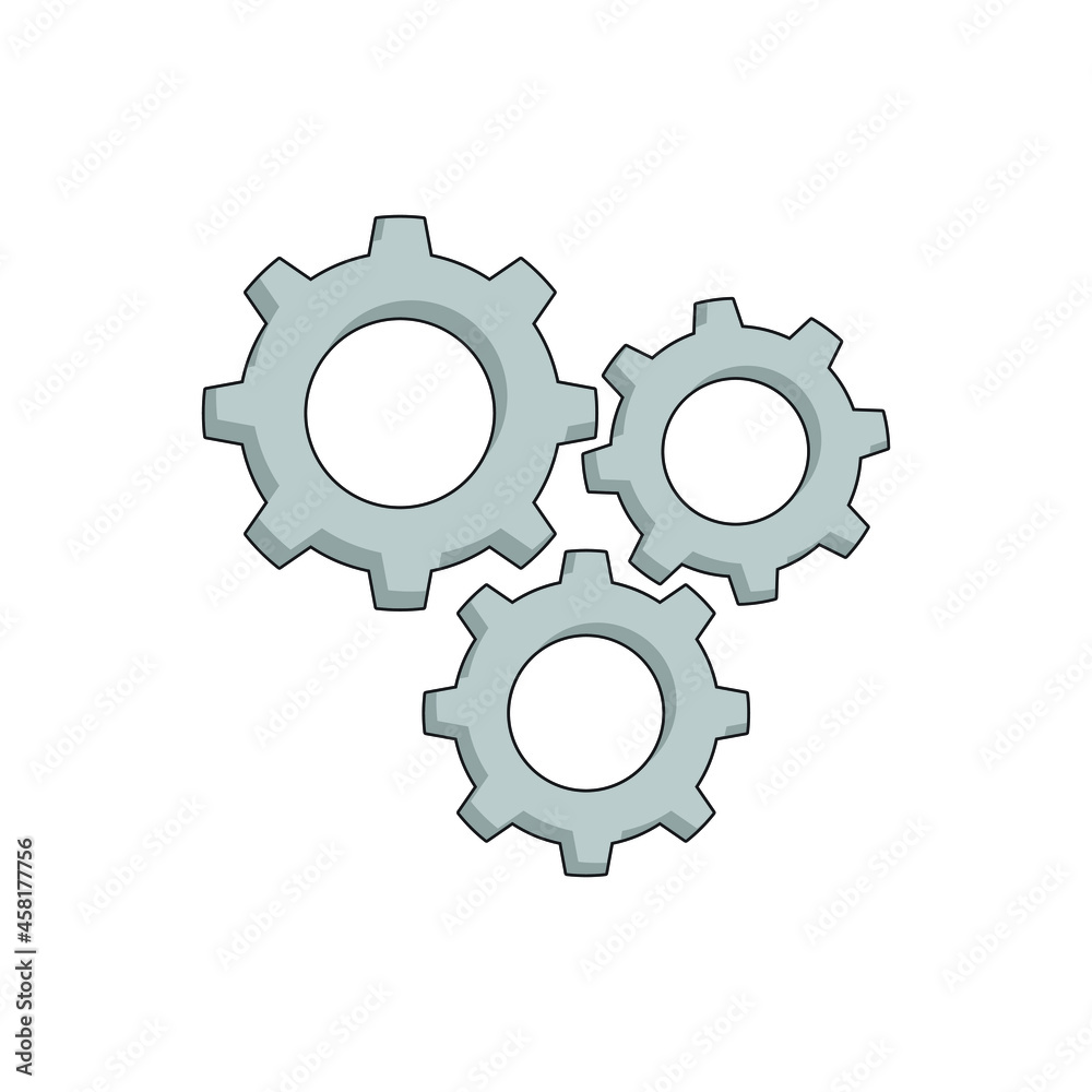 Gear Icon Vector Line on white background image for web, presentation, logo, Icon Symbol. Gear Icon Vector Line on white background image for web, presentation, logo, Icon Symbol.