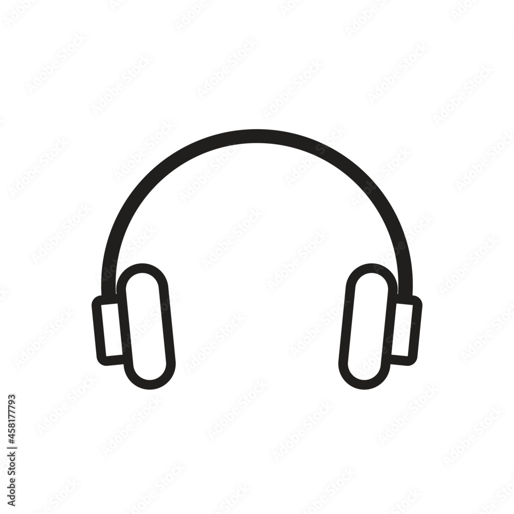 Headphone headset Icon vector Line on white background image for web, presentation, logo, Icon Symbol. Headphone headset Icon vector Line on white background image for web, presentation, logo, Icon Symbol.
