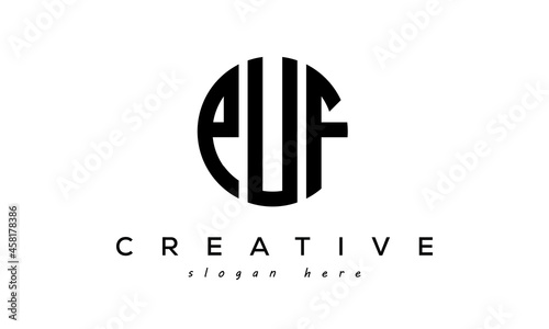 Letters PUF creative circle logo design vector	