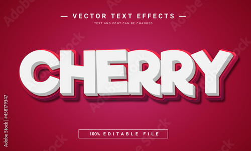 Cherry 3d Editable text effect template	