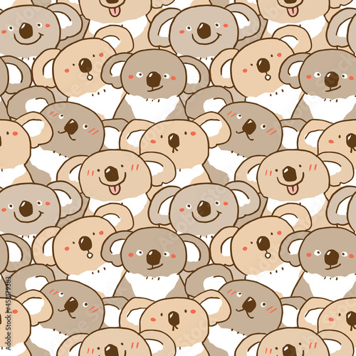 Photography Seamless Pattern of Cartoon Koala Bear Illustration