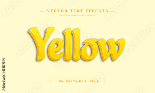 Fototapeta Naklejka Na Ścianę i Meble -  Yellow 3d Editable text effect template	