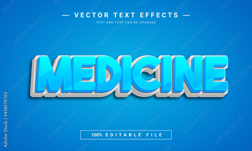 Medicine 3d Editable text effect template	