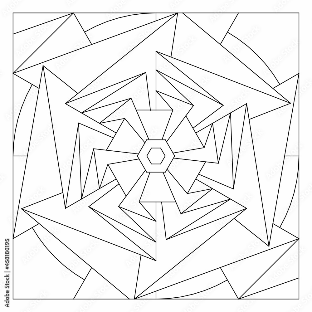 Rotational Pattern Colouring In Vecteur Stock Easy coloring pages for seniors and for adults. Tile ...