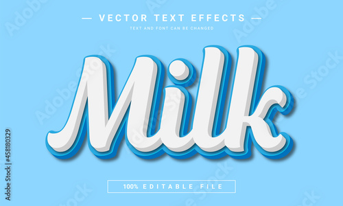 Milk 3d Editable text effect template	