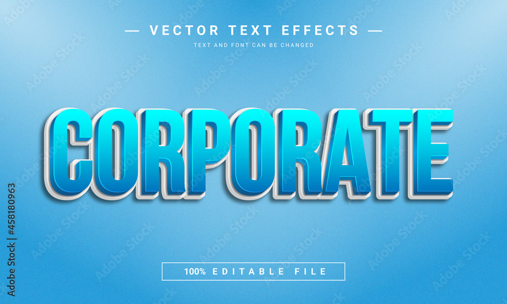 Corporate 3d Editable text effect template	