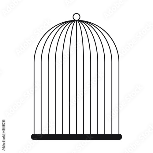 Fototapet outline cage with a bird