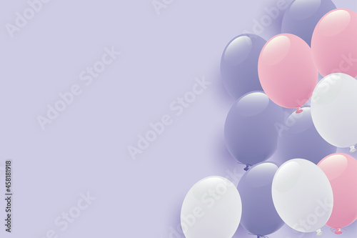 パステルカラーの風船イラスト背景