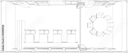 3D illustration of dinning area