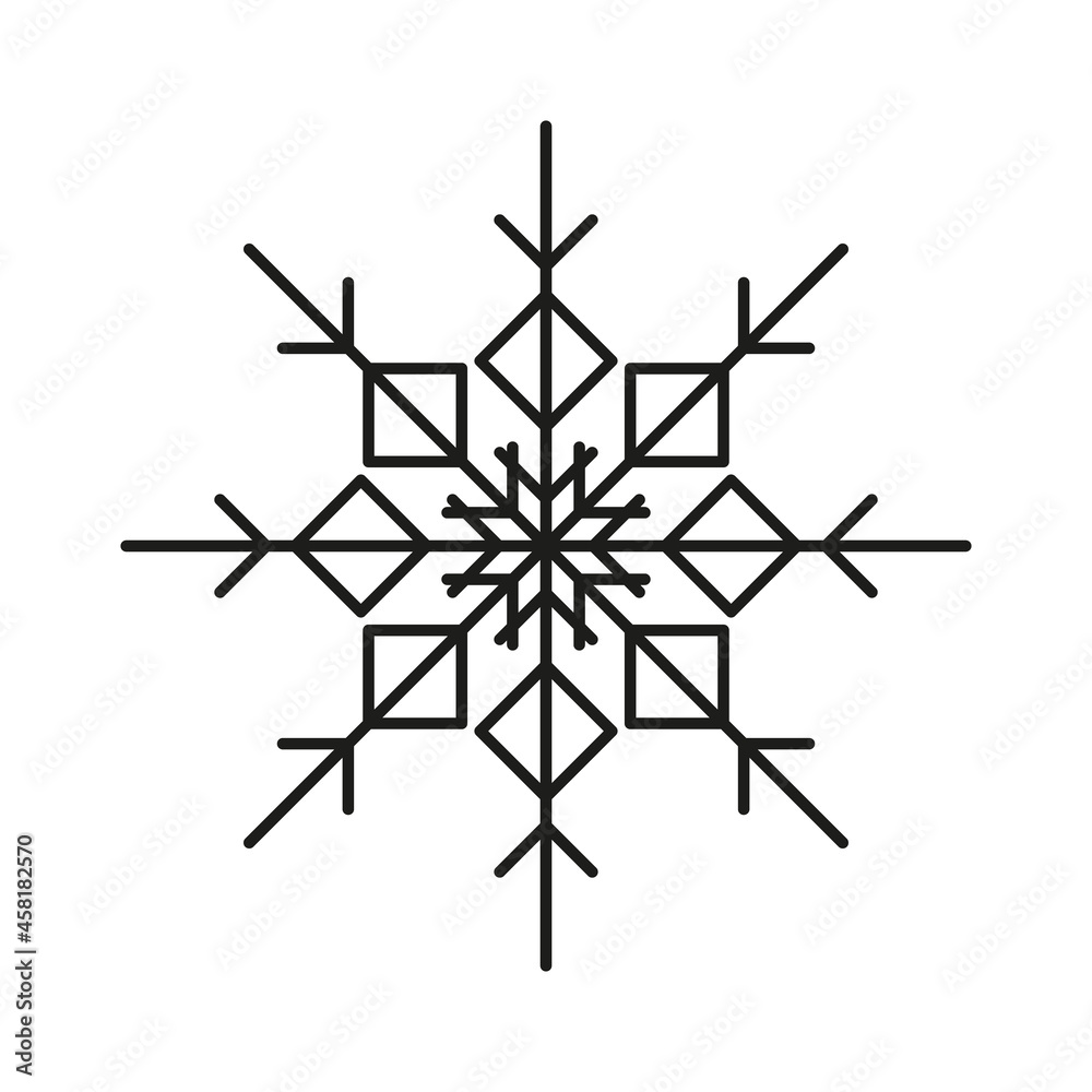 Simple winter snowflake icon. Great design for any purposes. Vector illustration isolated on white background. Simple winter snowflake icon. Great design for any purposes. Vector illustration isolated on white background.
