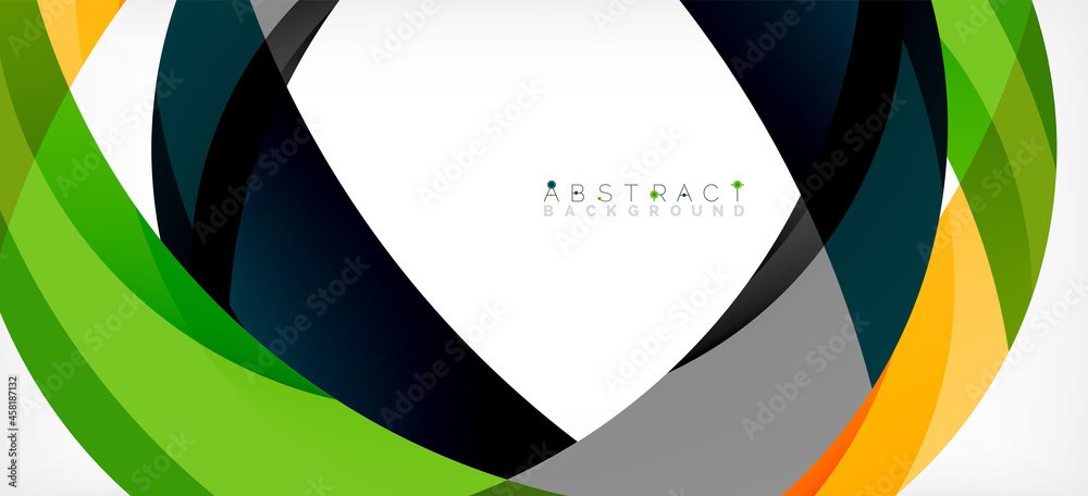 Geometric abstract background. Circle created with overlapping color shapes. Vector Illustration For Wallpaper, Banner, Background, Landing Page Geometric abstract background. Circle created with overlapping color shapes. Vector Illustration For Wallpaper, Banner, Background, Landing Page