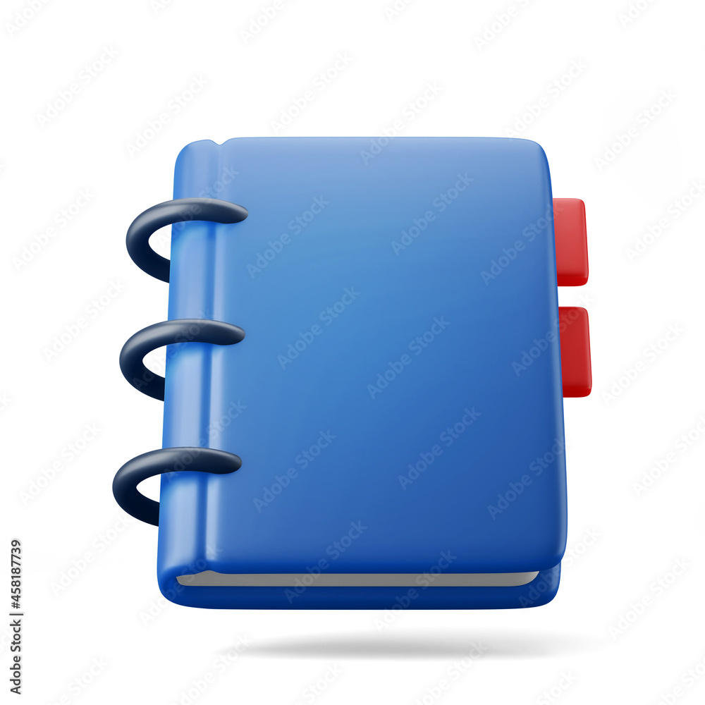 closed agenda plan organizer book floating 3d illustration rendering icon  editable color isolated Illustration Stock | Adobe Stock