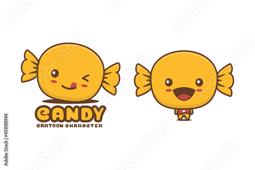 cute yellow candy mascot