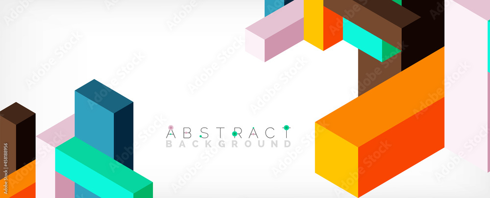 Abstract background. 3d cubes, cubic elements and blocks. Techno or business concept for wallpaper, banner, background, landing page Abstract background. 3d cubes, cubic elements and blocks. Techno or business concept for wallpaper, banner, background, landing page