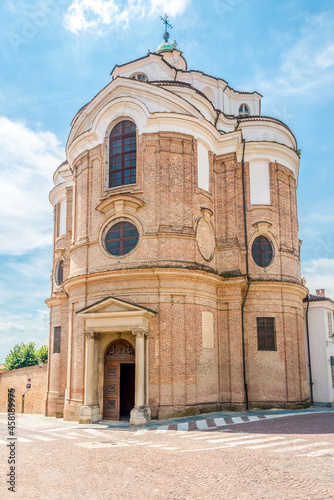 Fototapeta Naklejka Na Ścianę i Meble -  View at the Church of Santa Chiara in the streets of town Bra - Italy