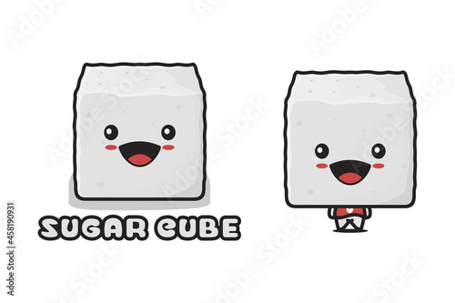 cute sugar cube mascot