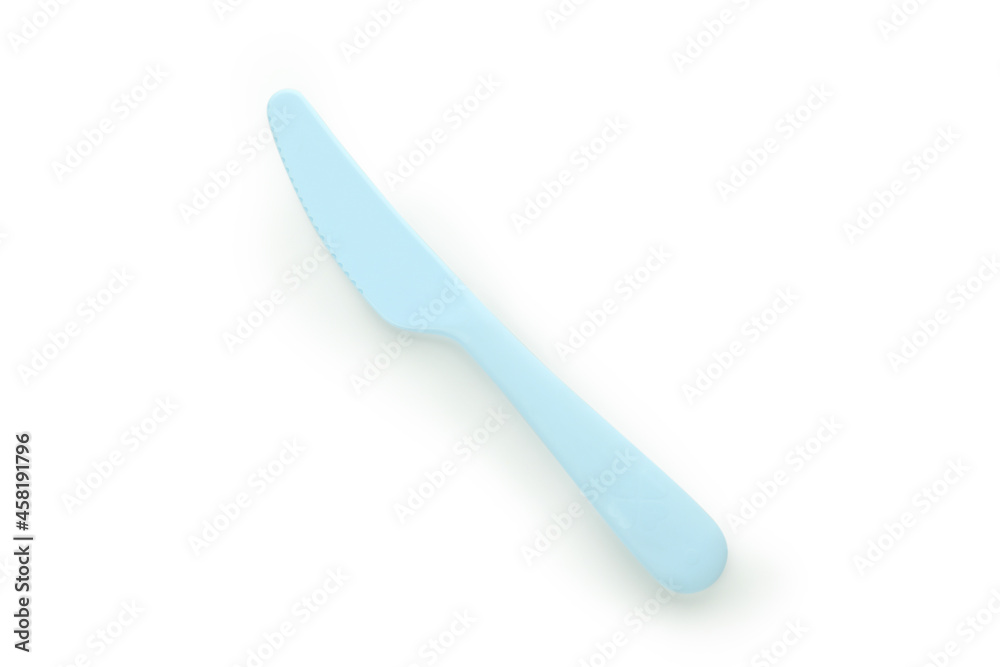 Single plastic knife isolated on white background Single plastic knife isolated on white background