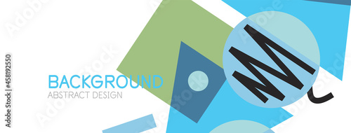Abstract background. Blocks, lines, triangles, circles composition. Techno or business concept for wallpaper, banner, background, landing page
