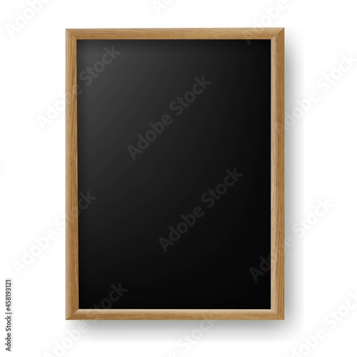 Wooden Frame And Isolated White Background With Gradient Background, Vector Illustration