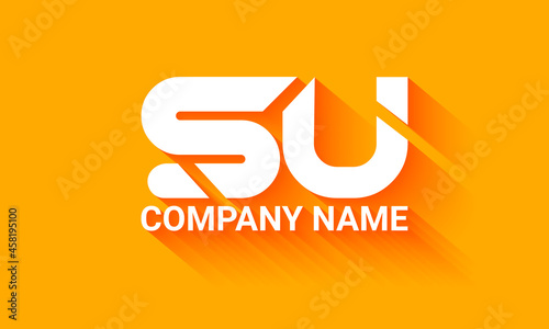 SU logo design template, Initials logo, minimalist logo, flat logo design